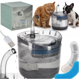   Ivókút kutyának macskának automata USB itató 1,8l tisztító szűrő