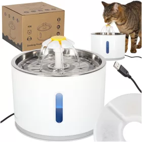   Ivókút kutyának macskának automata USB LED-es itató 2.4l tisztító szűrő