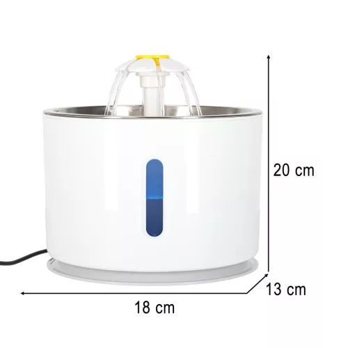 Ivókút kutyának macskának automata USB LED-es itató 2.4l tisztító szűrő