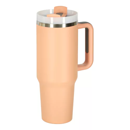 Termikus bögre szívószállal és fogantyúval termosz 1200ml por rózsaszínű