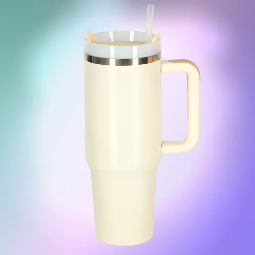 Termikus bögre szívószállal és fogantyúval termosz 1200ml tejszínhab