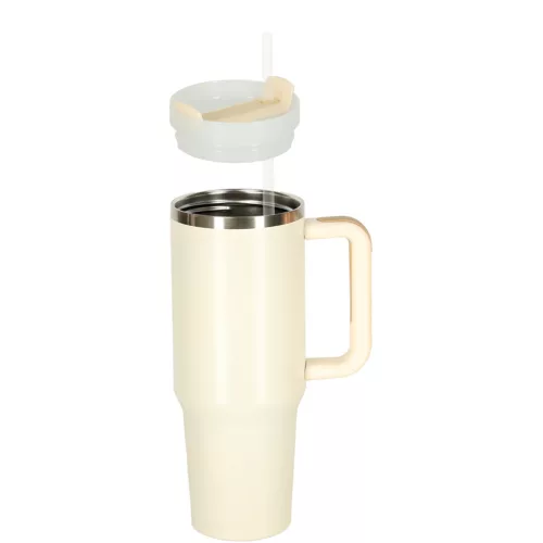 Termikus bögre szívószállal és fogantyúval termosz 1200ml tejszínhab