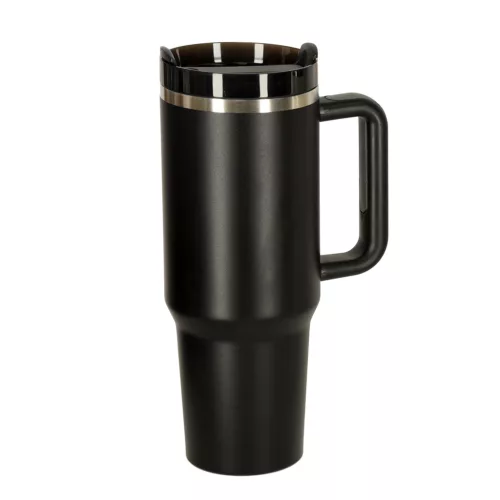 Termikus bögre szívószállal és fogantyúval termosz 1200ml fekete