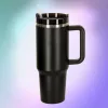 Termikus bögre szívószállal és fogantyúval termosz 1200ml fekete