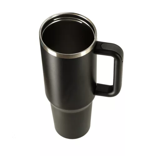 Termikus bögre szívószállal és fogantyúval termosz 1200ml fekete