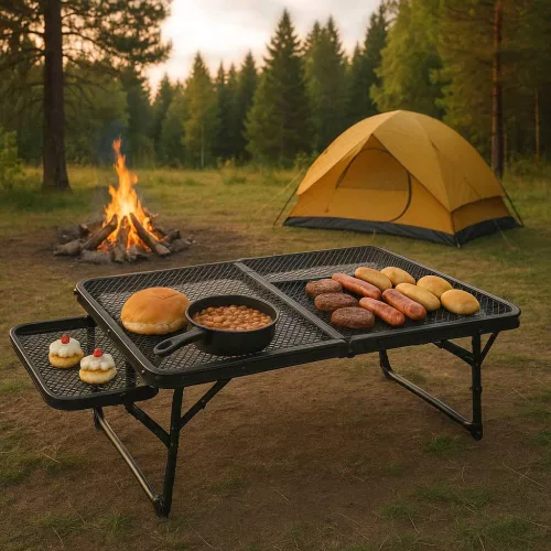 LUARO turistaasztal kemping vendéglátás összecsukható asztal 87 x 60 x 40 x 27 cm