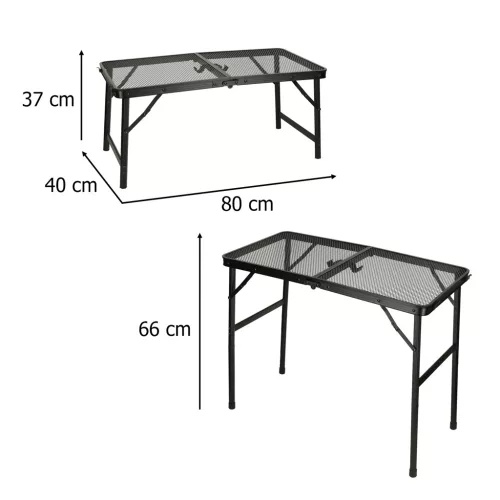 LUARO turistaasztal kemping vendéglátó összecsukható asztal 80 x 40 x 66 x 37 cm