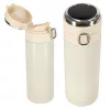 Termikus bögre szájkosárral LED termosz 420ml bézs színben