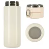 Termikus bögre szájkosárral LED termosz 420ml bézs színben
