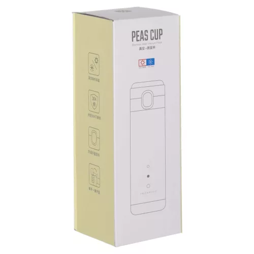Termikus bögre szájkosárral LED termosz 420ml rózsaszínű