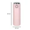 Termikus bögre szájkosárral LED termosz 420ml rózsaszínű