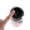 Termikus bögre szájkosárral LED termosz 420ml rózsaszínű