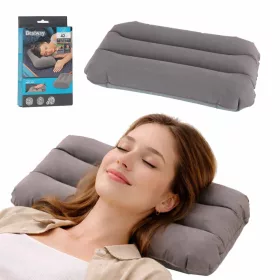 BESTWAY 67121 Utazási felfújható velúr párna szürke
