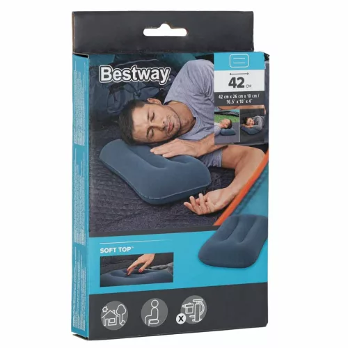 BESTWAY 67121 Utazási felfújható bársonypárna tengerészkék