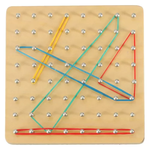 Geoboard geoplan fa kirakós létrehozása formák gumiszalagokkal