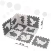 Habszivacs puzzle szőnyeg gyerekeknek 9 el. fekete-ecru 85cm x 85cm x 1cm