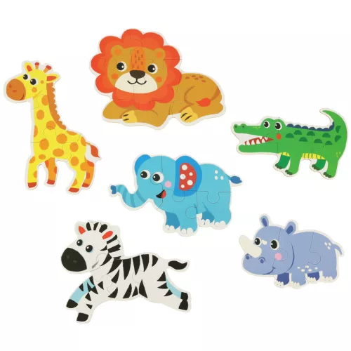 Puzzle egy ónban szafari állatok 25 rejtvények