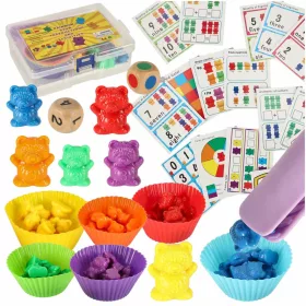 Teddy mackók oktatási tanulás számolni montessori 44el.