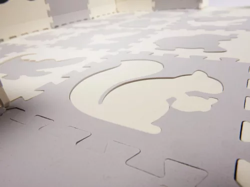 Habszivacs puzzle szőnyeg/gyerekeknek járóka 36el. szürke-ecru