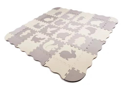 Habszivacs puzzle szőnyeg/gyerekeknek járóka 36el. szürke-ecru