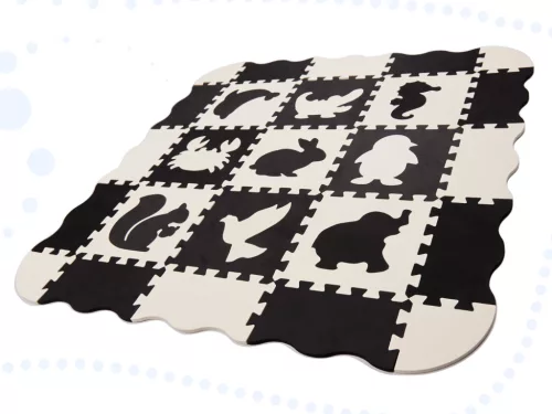 Hab puzzle szőnyeg / játszószőnyeg gyerekeknek 25 darab fekete-fehér