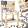 Fából készült műhely szerszámokkal egy asztalon DIY készlet