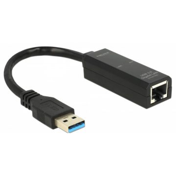 DELOCK 62616 USB 3.0 UTP Átalakító 5cm 1Gbps fekete