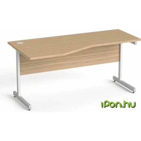 MAYAH Freedom SV-30 Íróasztal íves balos szürke fémlábbal 160x80 cm kőris