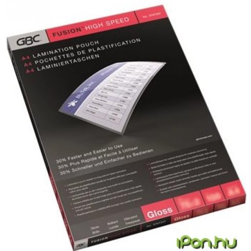 GBC Meleglamináló fólia 140 mikron A4 fényes High Speed