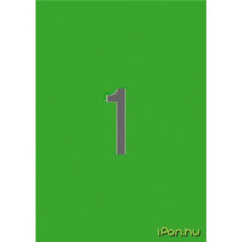 APLI 1 pályás színes etikett 210 x 297 mm zöld 20 etikett/csomag