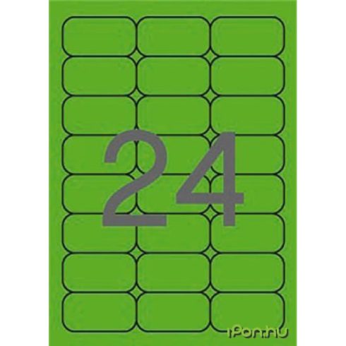 APLI Neon zöld etikett 64 x 339 mm kerekített sarkú 480 etikett/csomag
