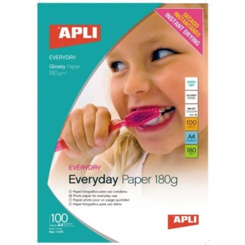 APLI tintasugaras fényes papír mindennapi használatra A4 180 gr