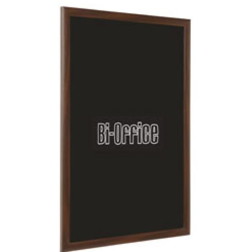 BI-OFFICE Fekete krétás információs tábla cseresznyefa keret 45 x 60 cm