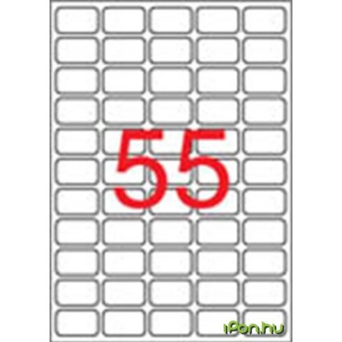 APLI 5 pályás etikett 368x238 mm eltávolítható kerekített sarkú 5500 etikett/csomag