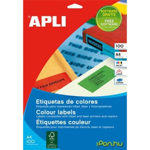 APLI 3 pályás színes etikett 70 x 37 mm sárga 2400 etikett/csomag