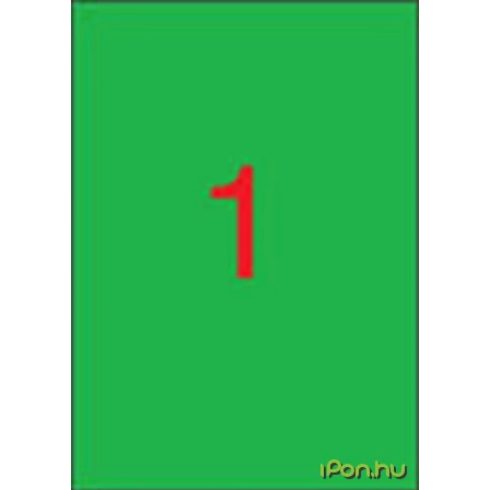 APLI 1 pályás színes etikett 210 x 297 mm piros 100 etikett/csomag
