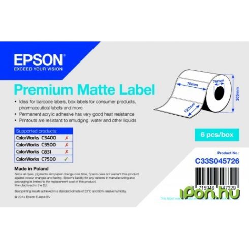 EPSON S045726 Premium Matte Label