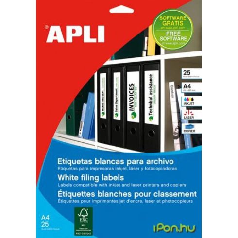 APLI 1 pályás etikett 190x61 mm 100 etikett/csomag