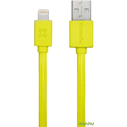 XTREMEMAC USB Lightning Töltő/adatkábel Sárga 1m XCL-USB-93