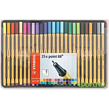   STABILO Point 88 Tűfilc készlet 0.4 mm 25 különböző szín