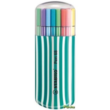   STABILO Pen 68 Zebrui Rostirón készlet 1 mm türkiz tok 20 különböző szín
