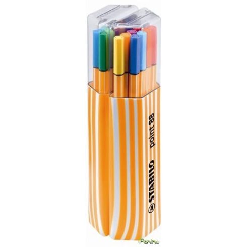 STABILO "Point 88 Twin Pack" tűfilc 0.4 mm 20 szín műanyag dobozban