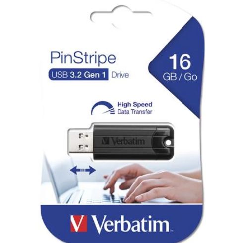 VERBATIM PinStripe 16GB USB 3.0 Fekete