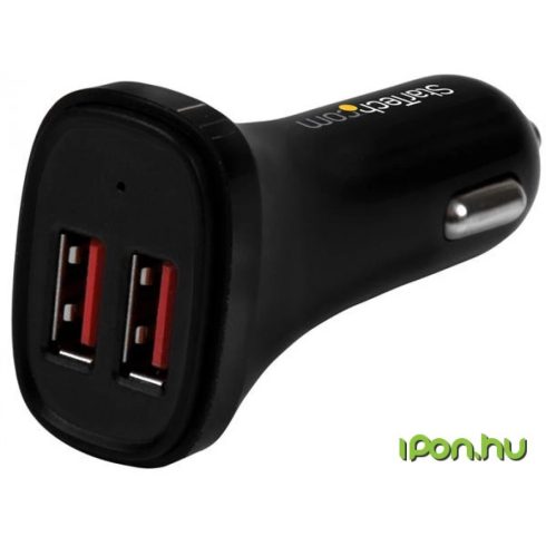 STARTECH Dual-Port USB Car Charger - 24W/4.8A fekete