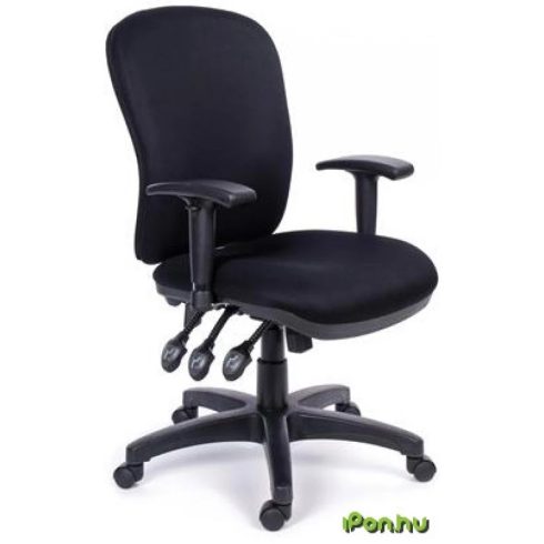 MAYAH Irodai szék állítható karfával fekete gyöngyszövet-borítás fekete lábkereszt Super Comfort
