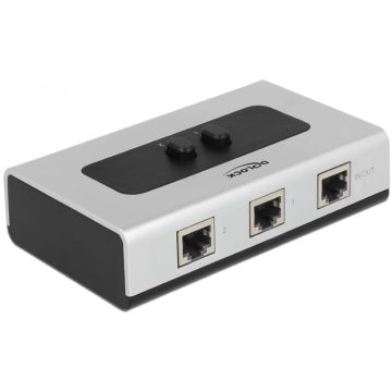   DELOCK 87673 Manuális kétirányú RJ45-kapcsoló 10/100/1000 Mb/s 2 porttal