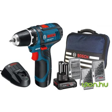   BOSCH GSR 10.8-2-LI Akkus fúró-csavarozó 39 részes tartozék készlettel és táskával