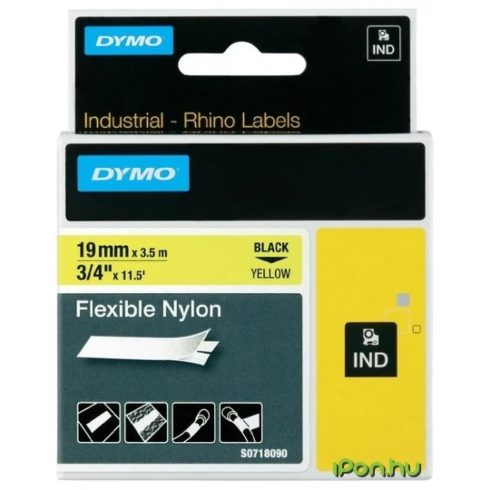 DYMO 18491 Rhino címke nylon 19mm sárga