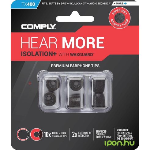COMPLY Isolation Plus Tx-400 memóriahab fülilleszték S fekete
