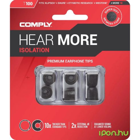 COMPLY Isolation T-100 memóriahab fülilleszték M fekete